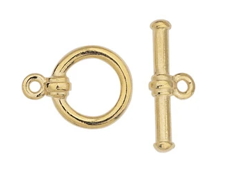 TierraCast Anna's Medium (1/2") Toggle Clasp, 24K Gold Filled, 12 x 17mm (Qty: 1)