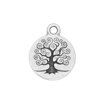 TierraCast Tree of Life Charm, Antique Silver, 15.5 x 19.3mm (Qty: 1)