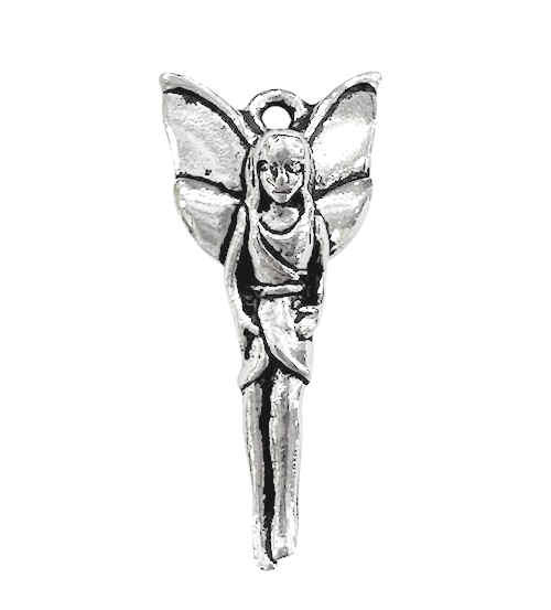 TierraCast Fairy Charm/Pendant, Antique Silver (12 x 25mm) (Qty: 1) (DC)