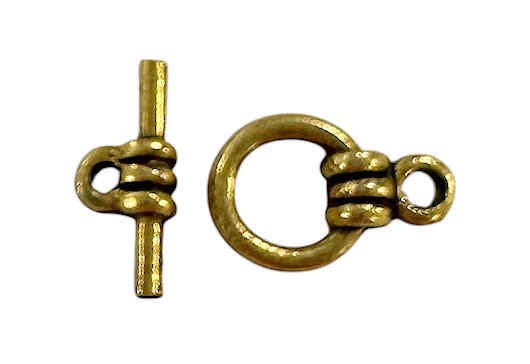 TierraCast TINY Wrapped Toggle Clasp, Gold-Plated, 9x13mm (Qty: 1) Discontinued