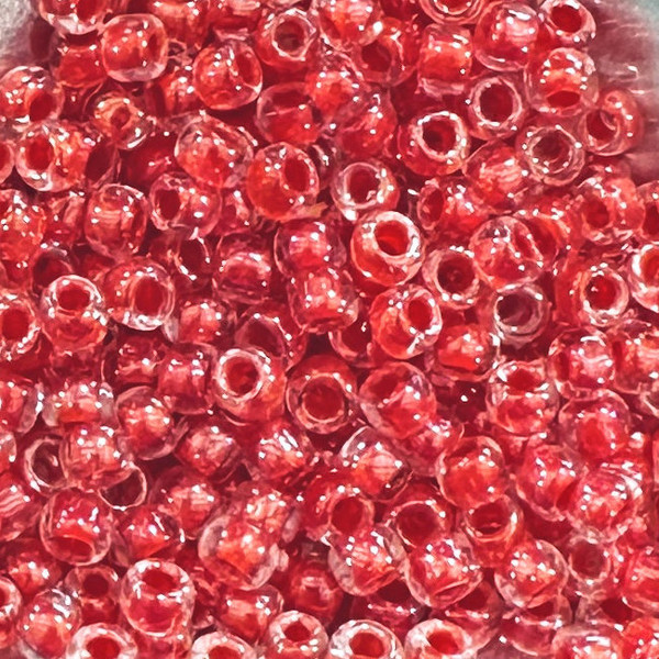 6-0341, Tomato Red-Lined Crystal (28 gr.) Toho 