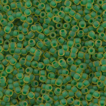 11-0242FM,  Matte Inside Color-Lined Jonquil Emerald (28 gr.) Toho (Discontinued)