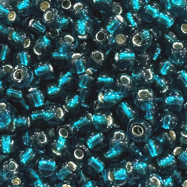 8-0027BD, Silver-Lined  Teal (28 gr.) Toho