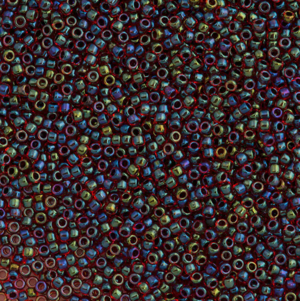 15-0400, Inside Color Lined Ruby AB (14 gr.) Toho