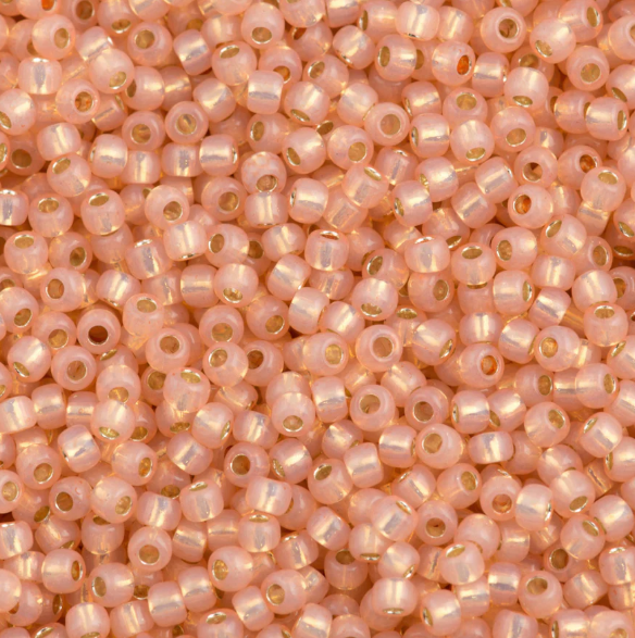 15-2111, Silver-Lined Peach Opal (14 gr.) Toho (Discontinued)