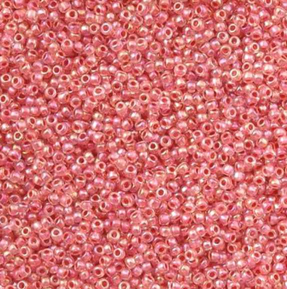 15-0779, Salmon-Lined Crystal AB (14 gr.) Toho