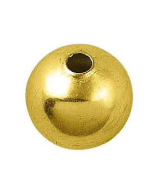 Gold-Plated Smooth Round Bead, 4mm (Qty: 25)
