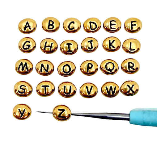 TierraCast Alphabet Bead Letter "A", 24k Gold-Plated, 6.8 x 6mm (Qty: 1) Discontinued