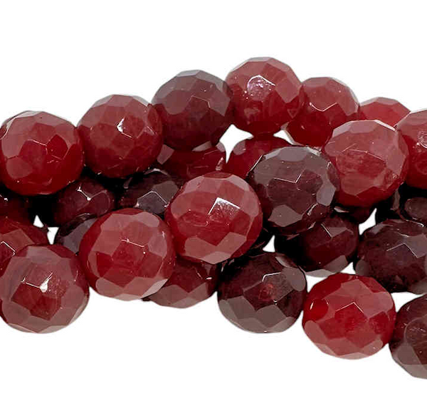 12mm Fire Polish, Opaque Ruby Multi-Tone (17 Pcs)