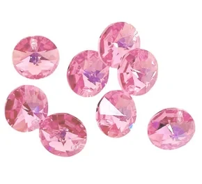 Swarovski 6200 Rivoli Pendant, 8mm, Rose AB (Qty: 8)