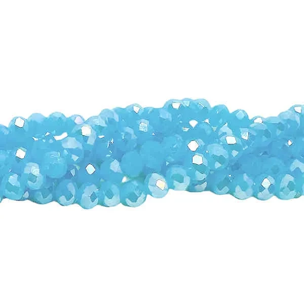 Chinese Crystal Rondelles, 5x6mm, Aqua Opal Rainbow (16" strand)
