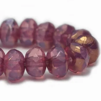 3x5mm Faceted Rondelles, Rosewood w/Gold (Qty: 30)