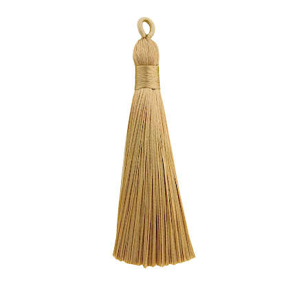 80mm Nylon Tassels, Tan (Qty: 1) Overstock