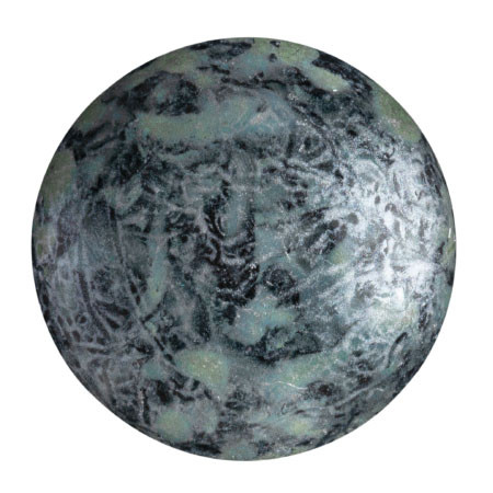 25mm Cabochon par Puca, Matte Metallic Old Silver Spotted (Qty: 1) Overstock