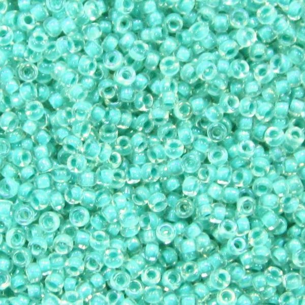 15-0263B, Green-Lined Aqua (14 gr.) Miyuki Overstock