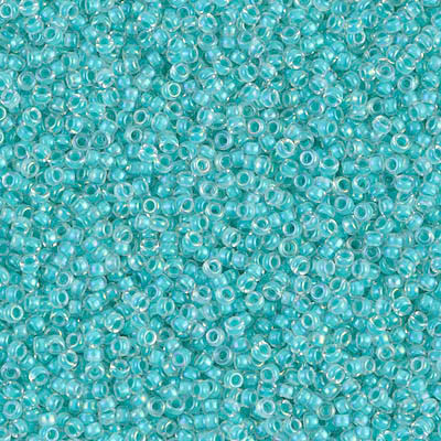 15-2208, Green Turquoise-Lined Crystal AB (14 gr.) Miyuki (Matches DB-0079) Overstock