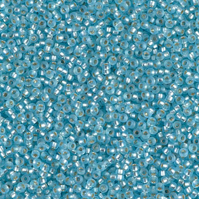 15-0018F, Matte Silver-Lined Aqua (14 gr.) Miyuki*