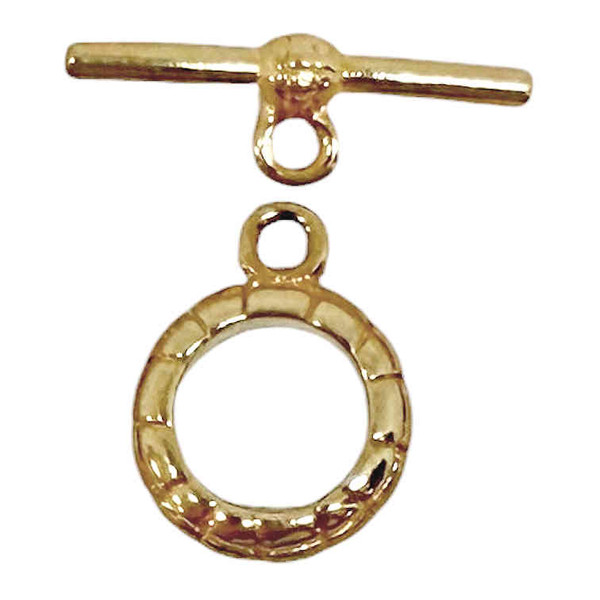Gold-Plated Toggle Clasp, 19mm (Qty: 1)