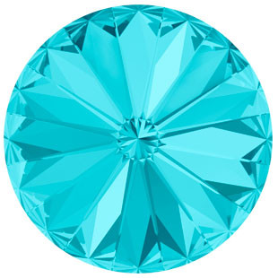 Swarovski 12mm Rivoli, Light Turquoise (Foiled) (Qty: 1)