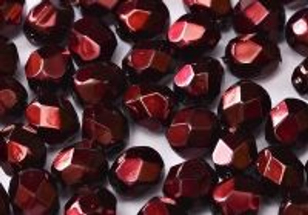 3mm Fire Polish, Heavy Metal Burgundy (Qty: 50)