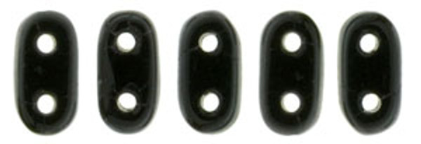 2-Hole Bar Beads, Jet (10 gr.)