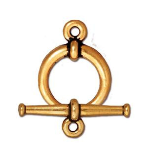 TierraCast Gold-Plated Tapered Toggle Clasp, 21 x 16mm (Qty: 1) 
