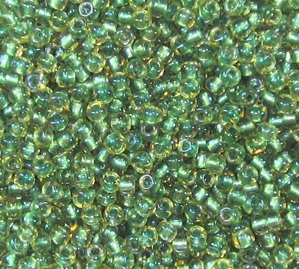 11-0375, Light Topaz Green-Lined Luster (28 gr.) Miyuki 