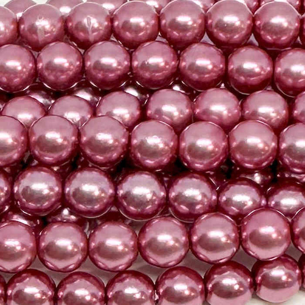 2mm Czech Glass Pearls, Light Mulberry (Qty: 50)