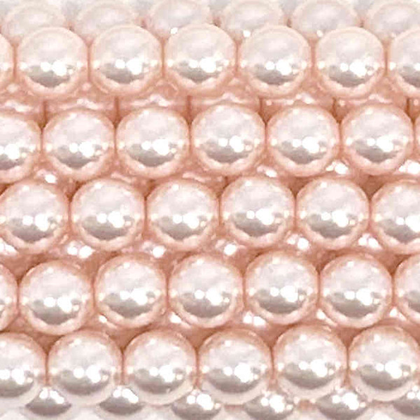 2mm Czech Glass Pearls, Light Peach (Qty: 50)