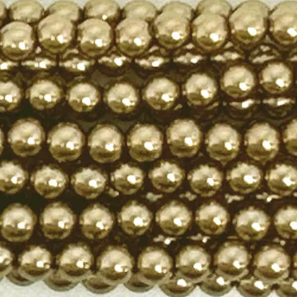 4mm Czech Glass Pearls, Golden Bronze (Qty: 50)