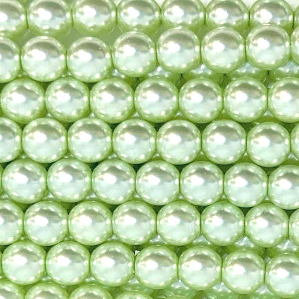 4mm Czech Glass Pearls, Mint Green (Qty: 50)