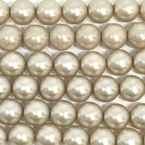 4mm Czech Glass Pearls, Satin Taupe (Qty: 50)