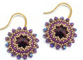 Audrey Earrings Kit, Swarovski Amethyst & Gold