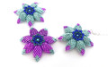 Jazzy Flowers Necklace Kit by Chloe Menage, Purple/Green (Pattern Included)