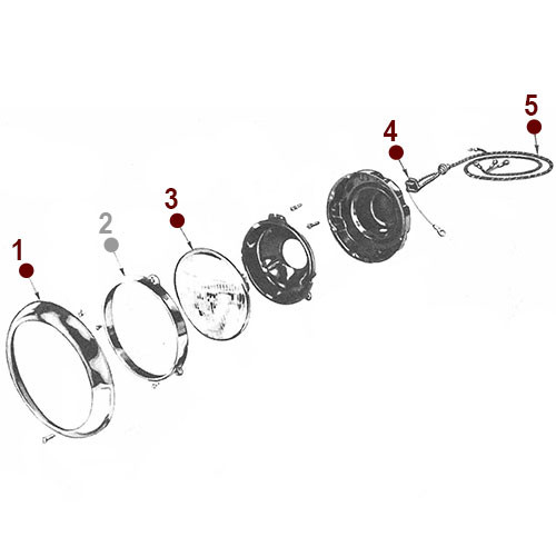 Headlight Diagram - Willys CJ-5, 6