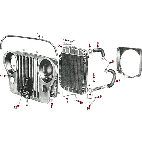 Body - Radiator and Grille - 52-71 M38A1