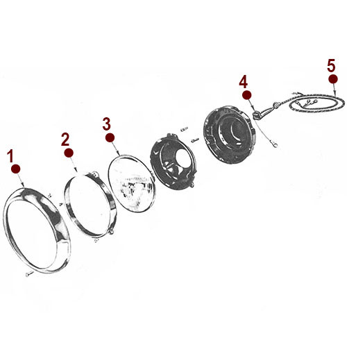 Headlight Diagram - 49-53 CJ-3A