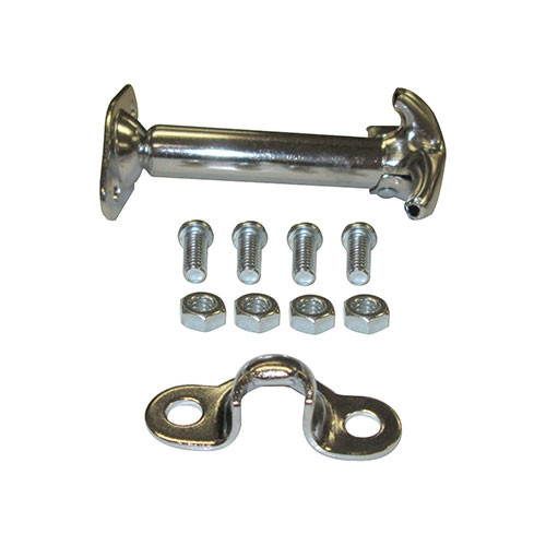 Chrome Hood Catch Kit (1 side only)  Fits  41-71 Jeep & Willys