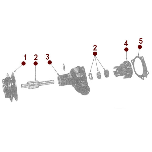 Water Pump Assembly - Willys CJ-2A