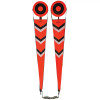 BSN SPORTS football chain set featuring banners with a high-visibility orange and black chevron stripe pattern and padded poles.