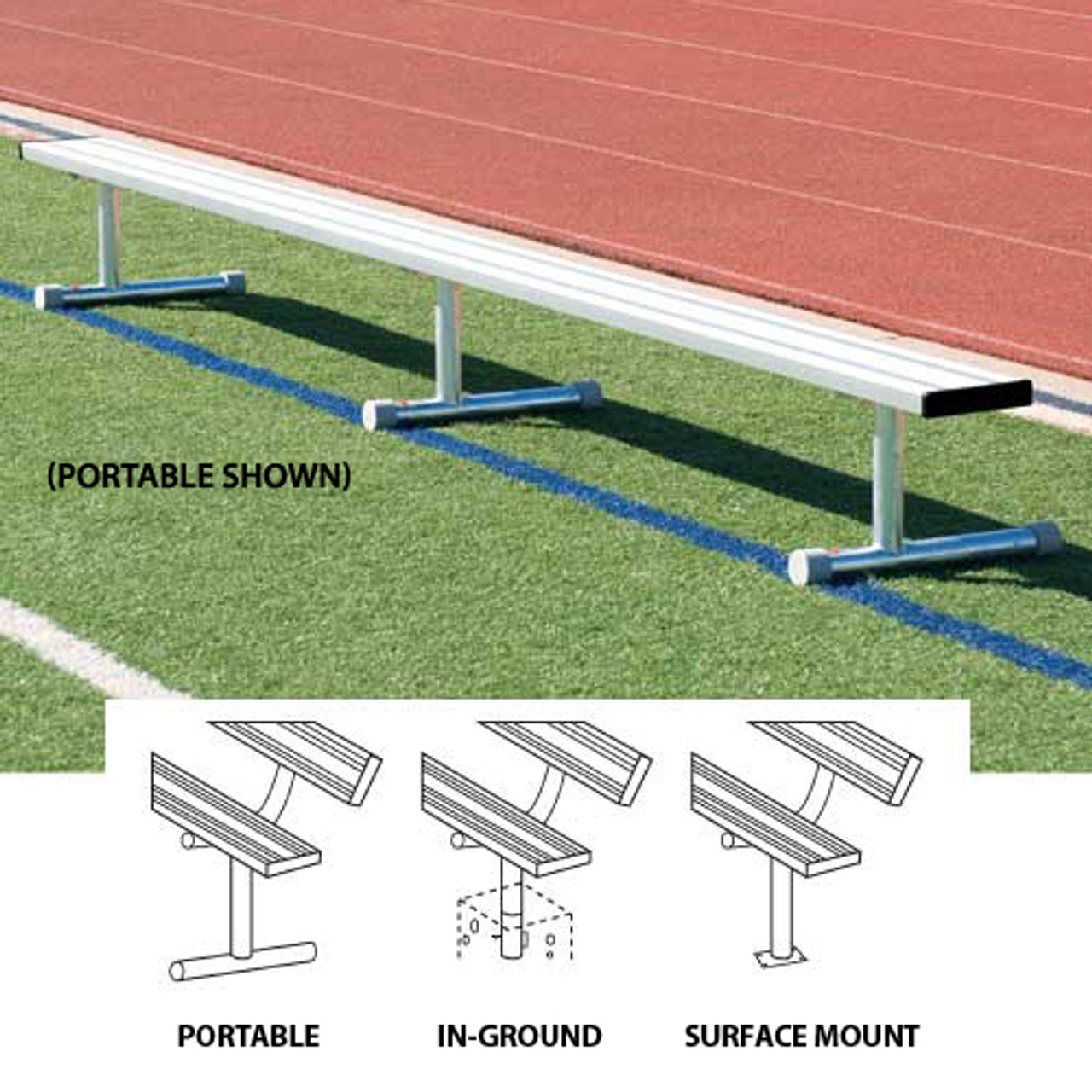 Aluminum Player's Bench without Back 27'