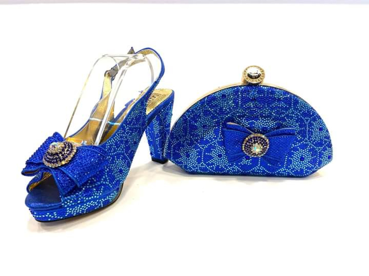 African Matching Shoes and Bag Set for Royal Wedding Party