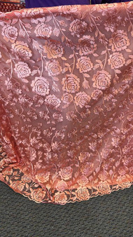 Sequined Lace Fabric Embroidery with a Mesh Lace Fabric 5 Yards