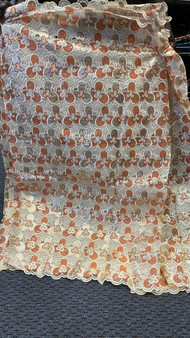 Sequined Lace Fabric Embroidery with a Mesh Lace Fabric 5 Yards