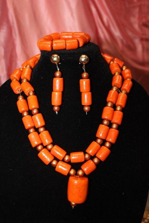 CORAL BEADS NECKLACE