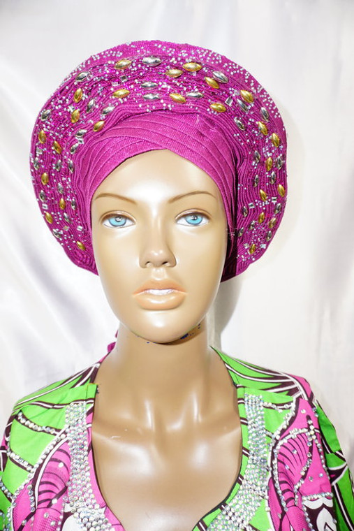 African Gele, Pre styled Head Tie, Auto Gele, Pre-Wrapped Gele, Ceremonial Head Cover, Head Dress, Gift For Her, Bridal Head Dress, Gele