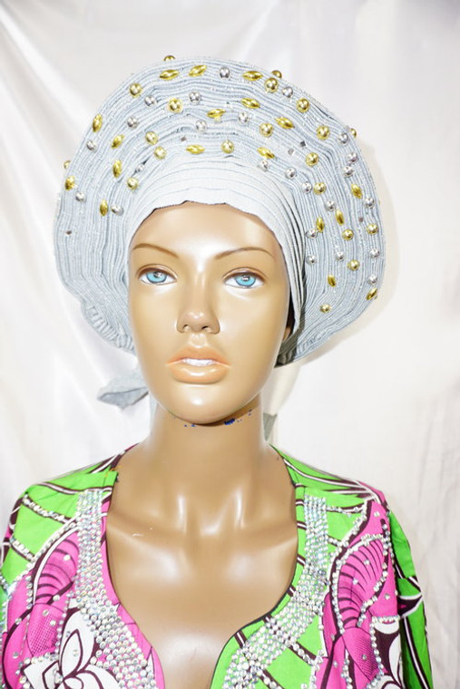 African Gele, Pre styled Head Tie, Auto Gele, Pre-Wrapped Gele, Ceremonial Head Cover, Head Dress, Gift For Her, Bridal Head Dress, Gele