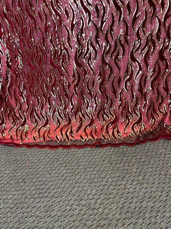 Sequined Lace Fabric Embroidery with a Mesh Lace Fabric 5 Yards