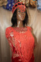 Coral bead crown and cape, traditional wedding accessories, bridal accessories, African fashion