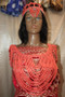Coral bead crown and cape, traditional wedding accessories, bridal accessories, African fashion